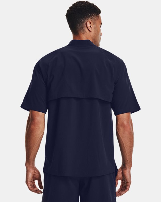 Men's UA Utility Short Sleeve Cage Jacket, Blue, pdpMainDesktop image number 1